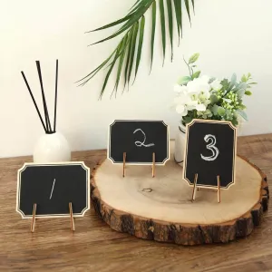 10 Pack Mini Wooden Table Chalkboard Signs With Removable Stands and Chalk 3"x4"