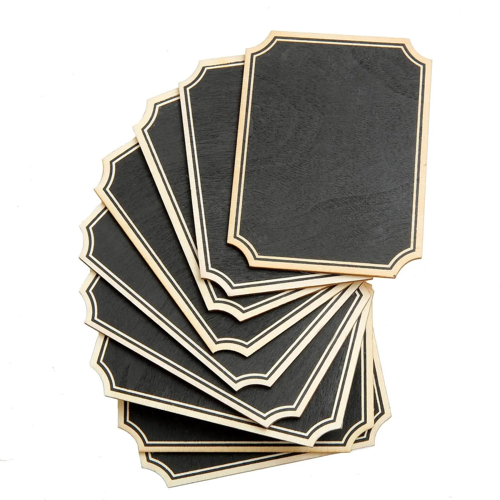 10 Pack Mini Wooden Table Chalkboard Signs With Removable Stands and Chalk 3"x4"