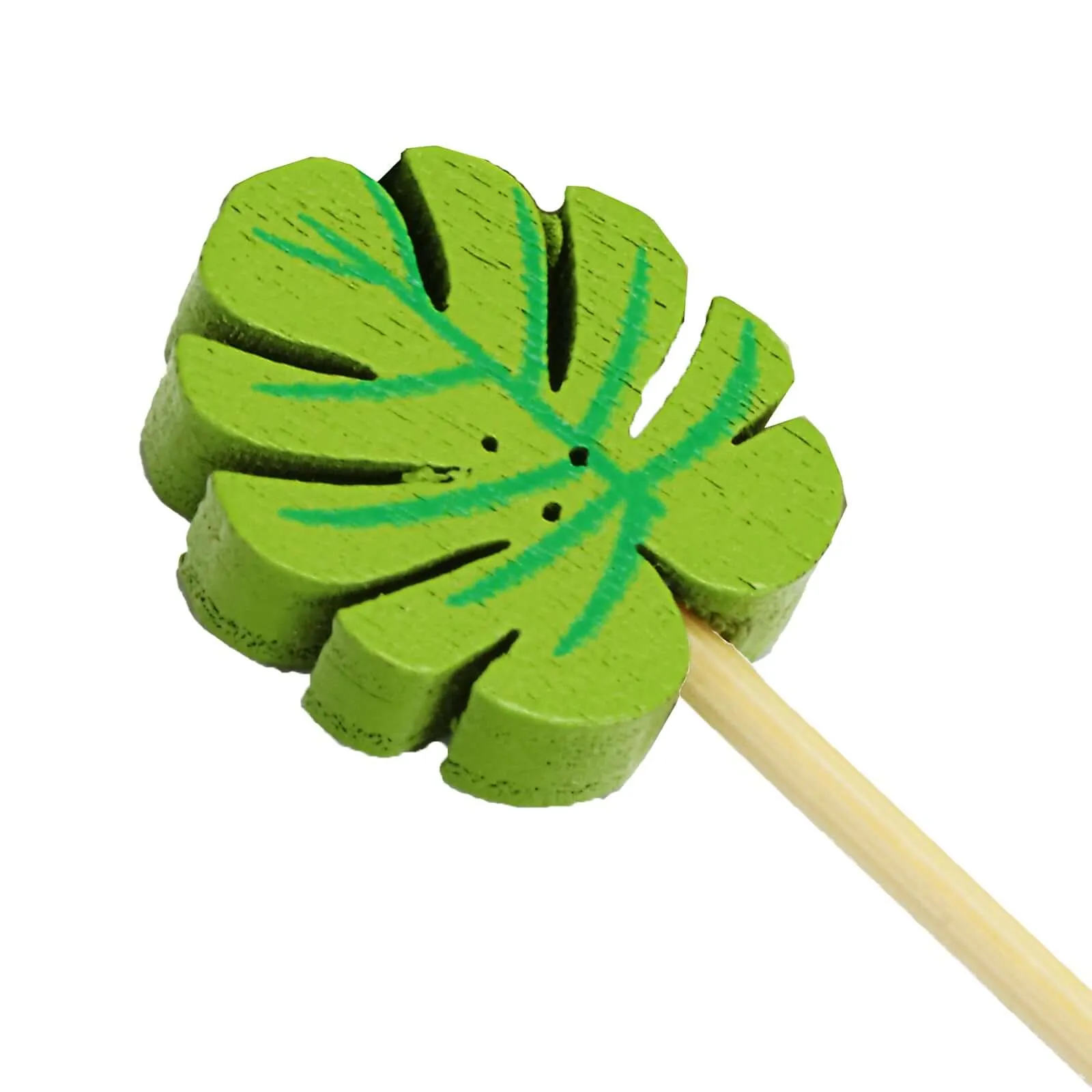 100 Pack Tropical Leaf Party Picks, Bamboo Skewers, Decorative Top Cocktail Sticks 5"