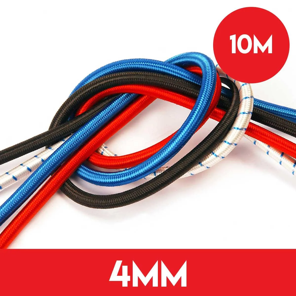 10m of 4mm Shockcord Elastic Bungee Rope - Blue