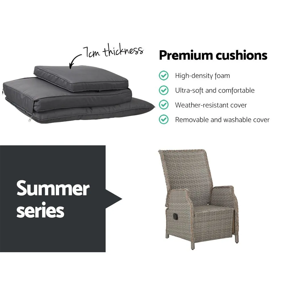 2 Grey Recliner Chairs / Sun Lounges