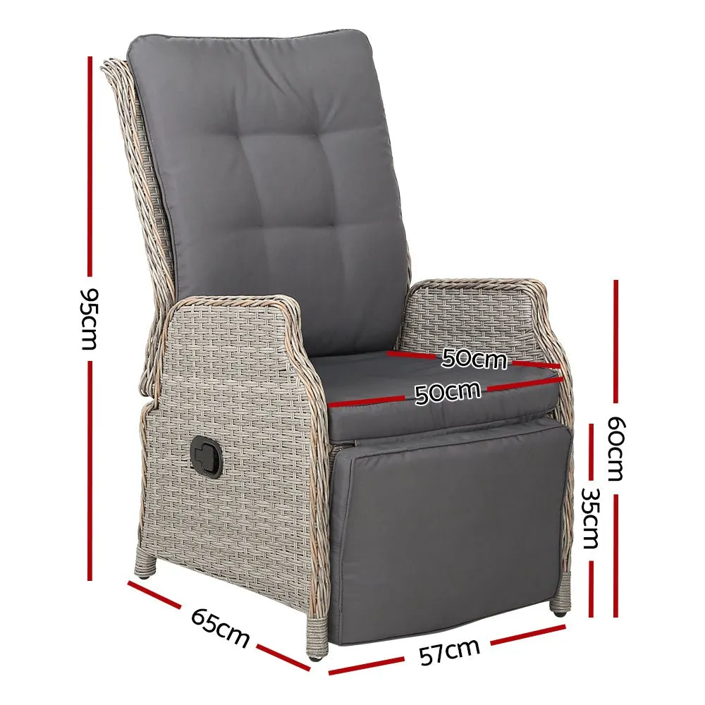 2 Grey Recliner Chairs / Sun Lounges
