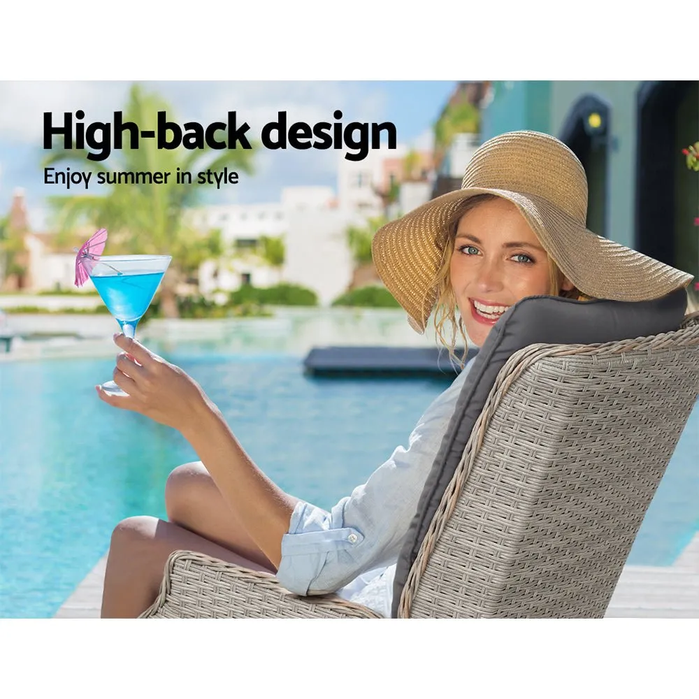 2 Grey Recliner Chairs / Sun Lounges