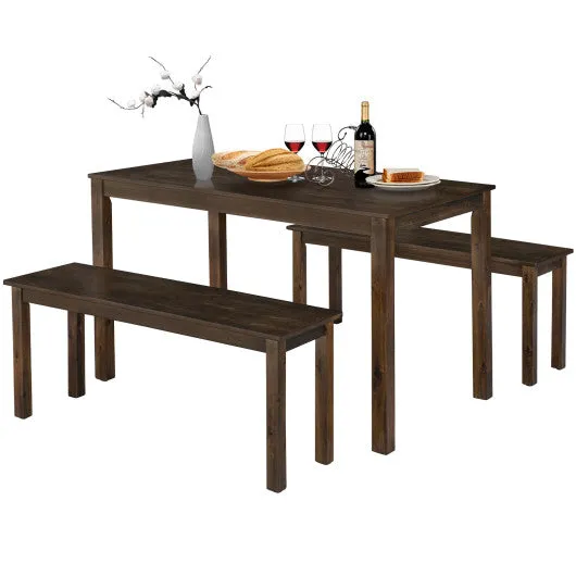 3 Pieces Modern Studio Collection Table Dining Set -Coffee