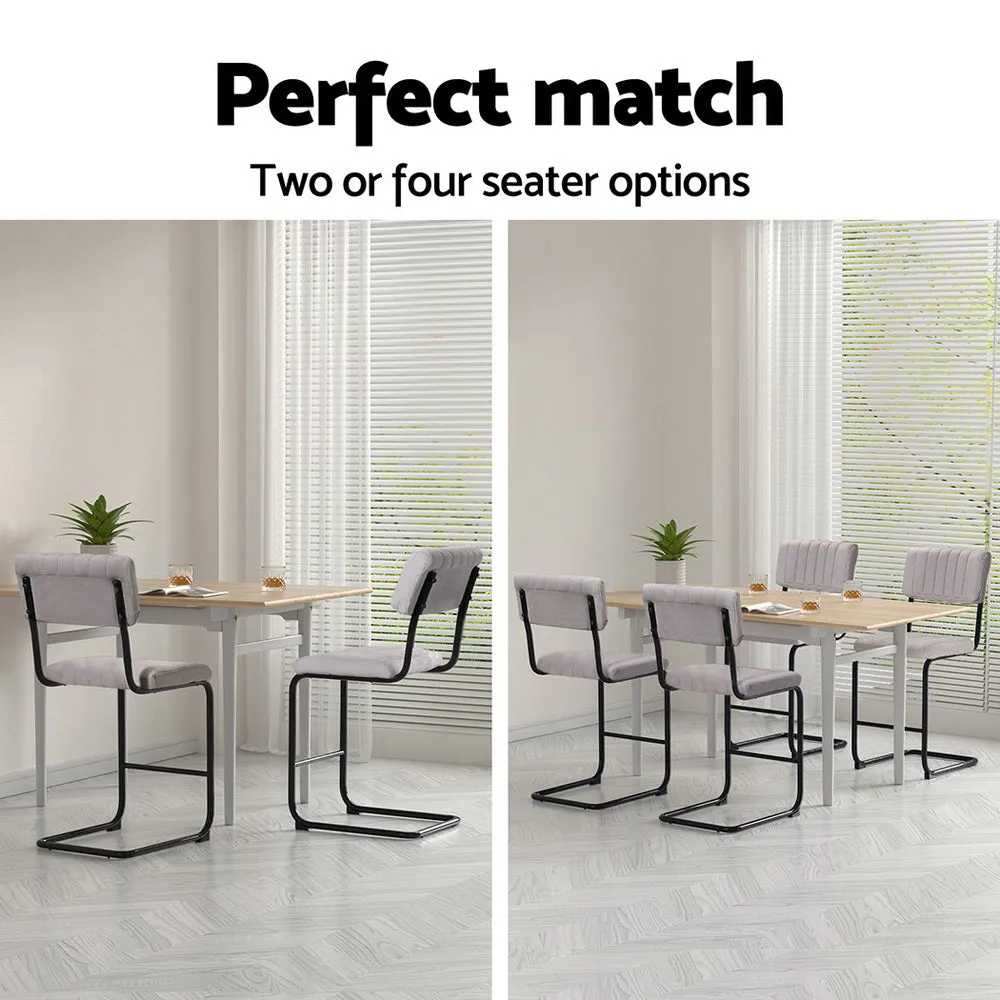 4x Bar Stools | Velvet Chairs | Grey Upholstery