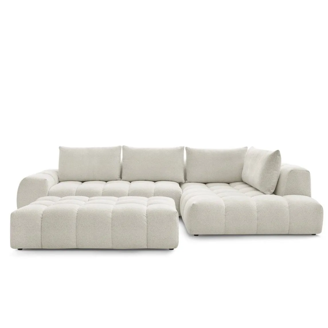 Alpine Performance Boucle Sectional Sofa with Tufted Cushioning