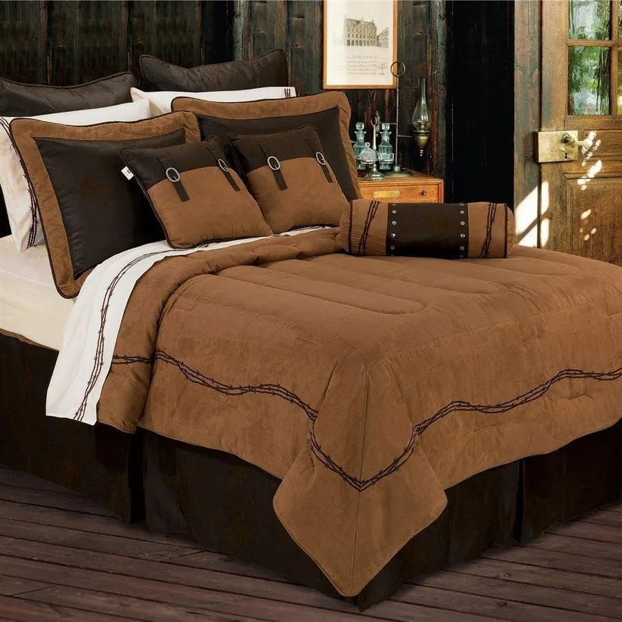 Barbed Wire Western Bedding - Tan
