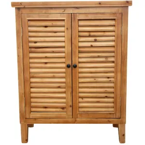 Cabinet 2 Door Louvre Natural Timber