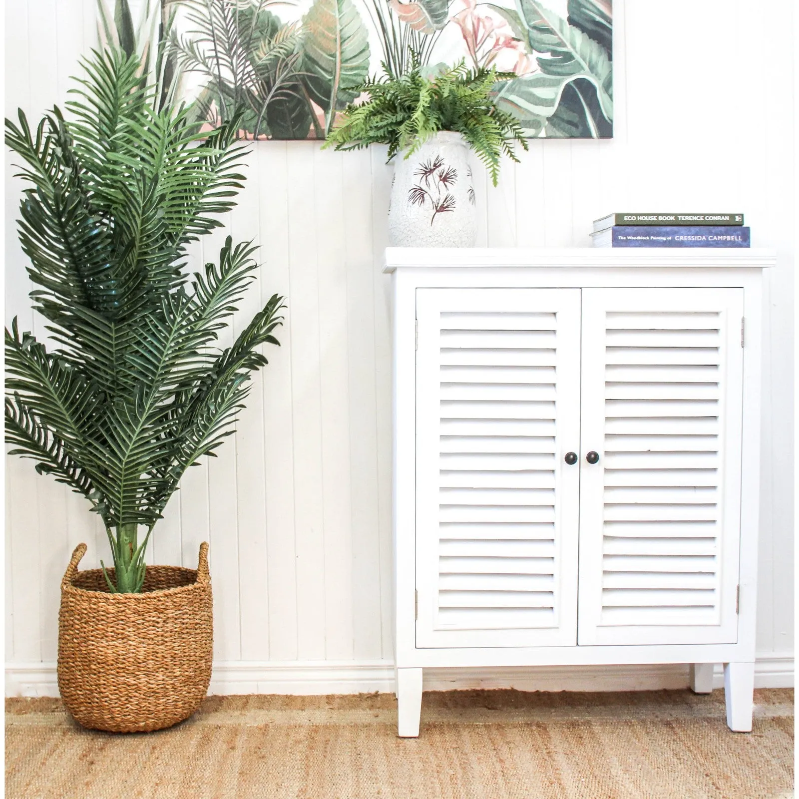Cabinet 2 Door Louvre Timber White