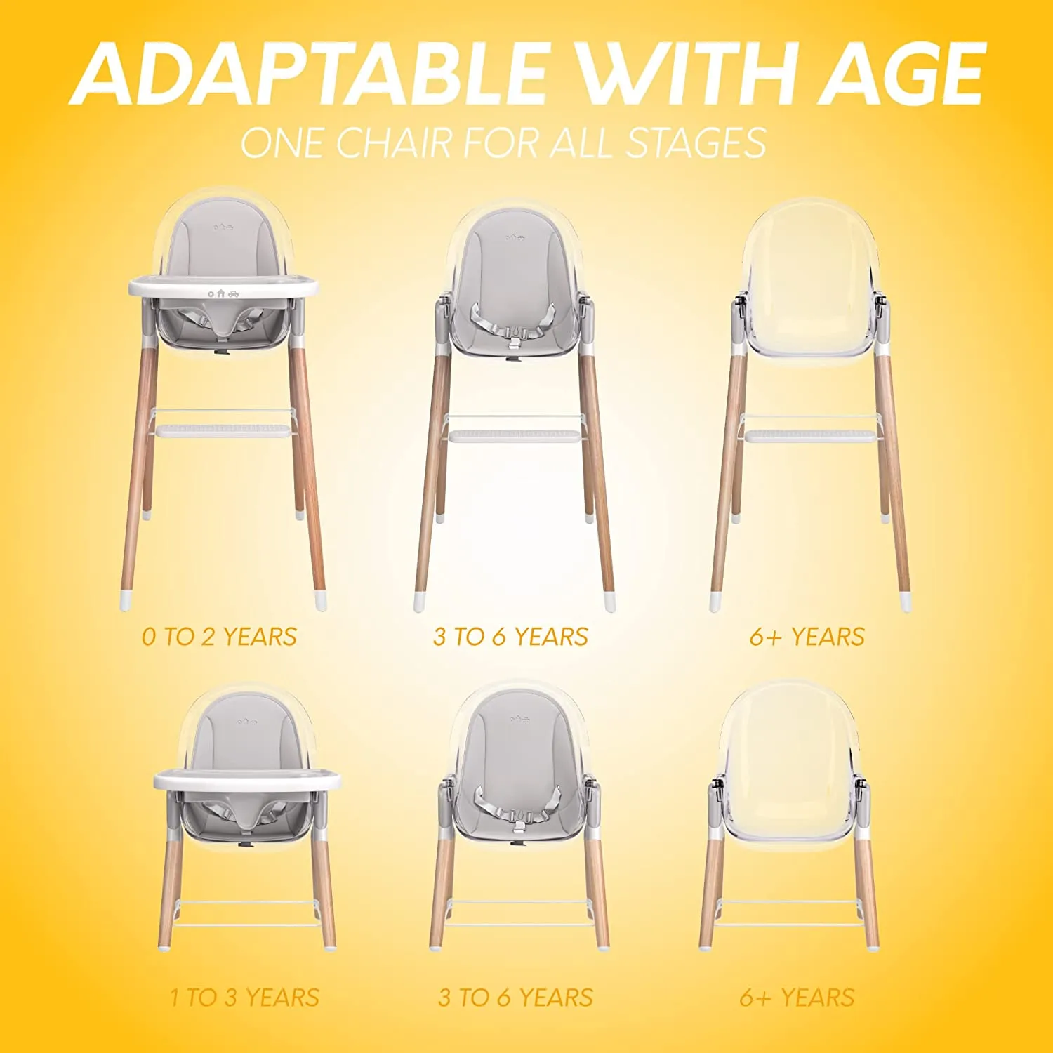 Children of Design 6-in-1 Deluxe High Chair with Seat Cushion