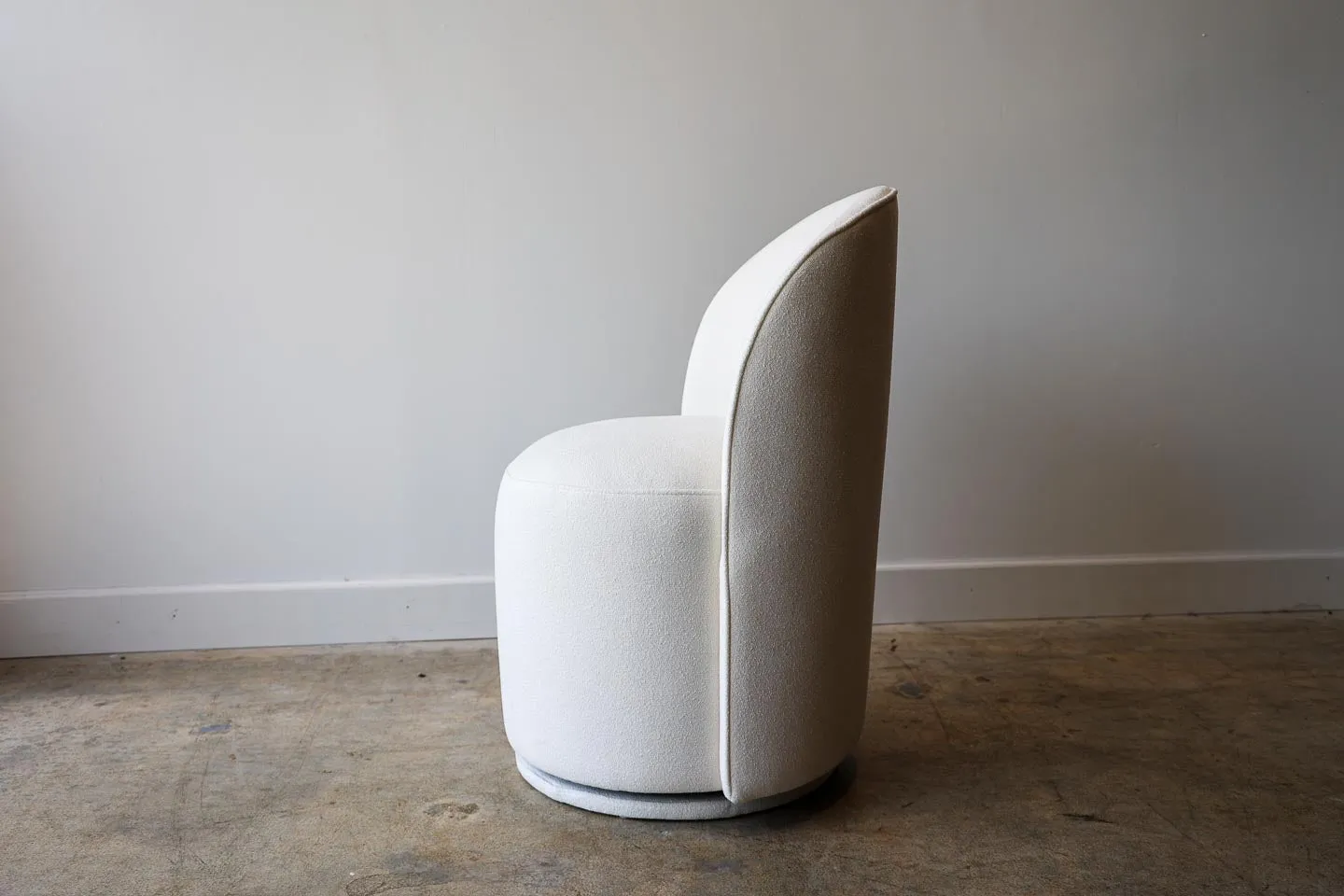 Colette White Performance Fabric Swivel Dining Chair