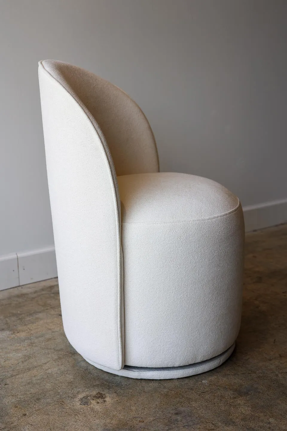 Colette White Performance Fabric Swivel Dining Chair