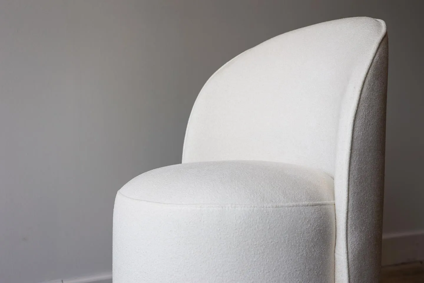 Colette White Performance Fabric Swivel Dining Chair