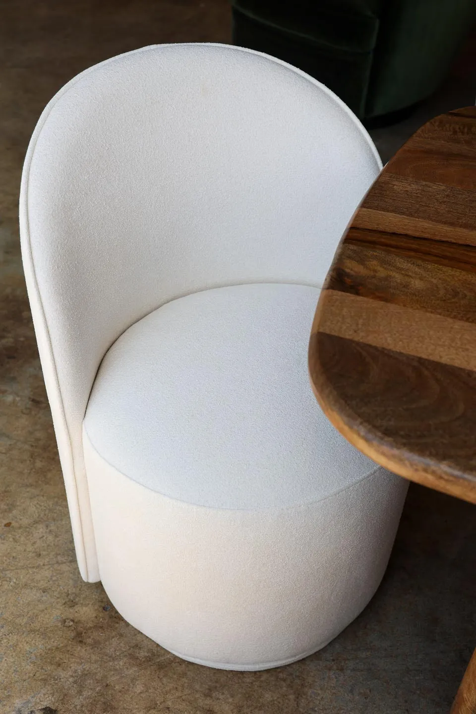 Colette White Performance Fabric Swivel Dining Chair