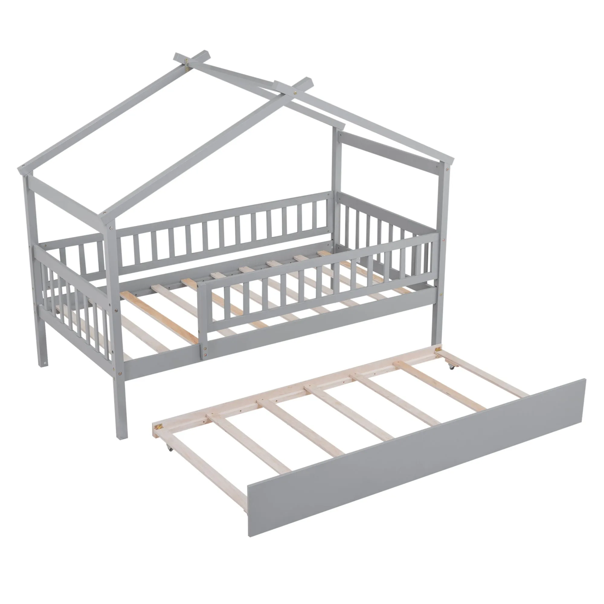Creativity House Bed With Twin Size Trundle by Couch.com