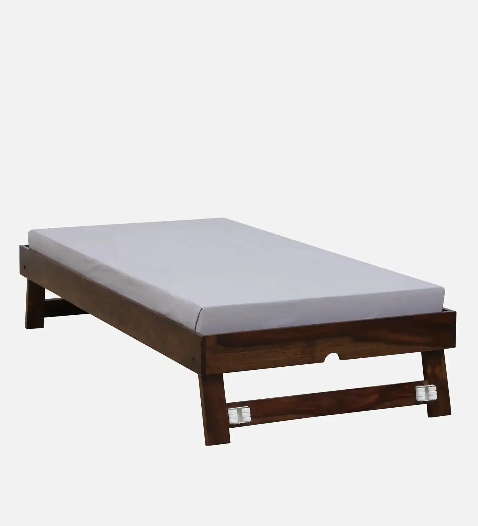 Divyam Modern Sheesham Wood Single Bed With Trundle