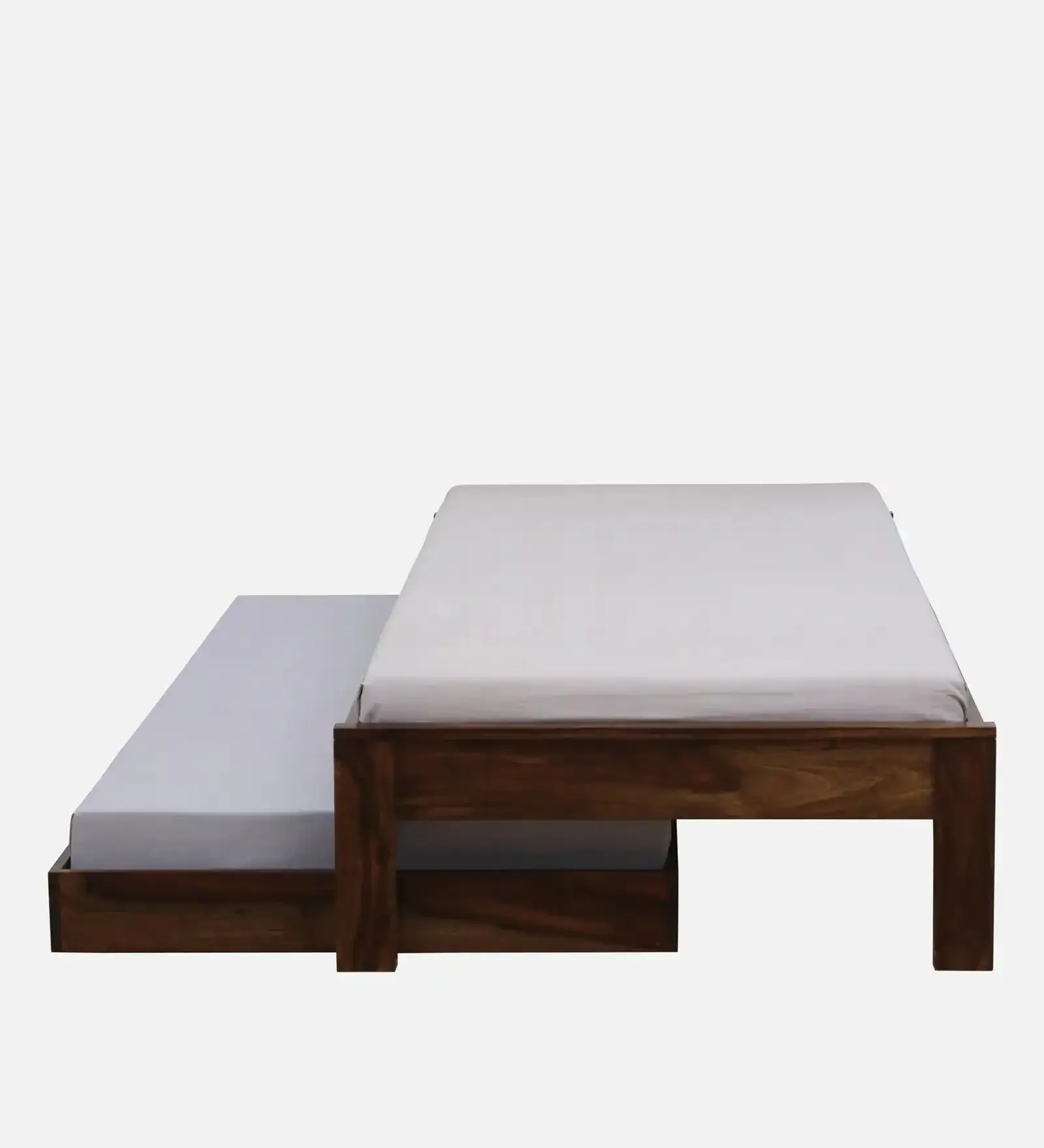 Divyam Modern Sheesham Wood Single Bed With Trundle