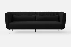 Jackson 3 Seater Sofa Black Linen Fabric