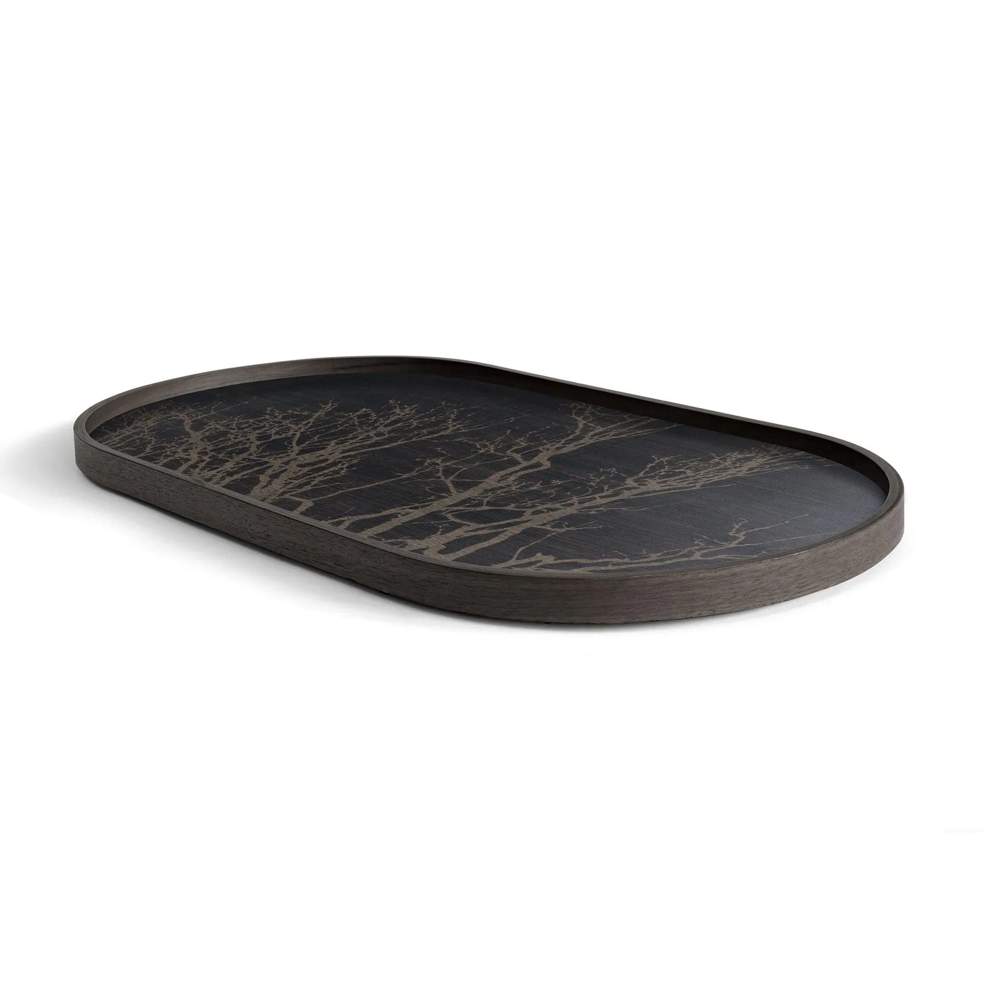 <font color="#ff0000">OPEN BOX</font><br>Black Tree Oblong Wooden Tray