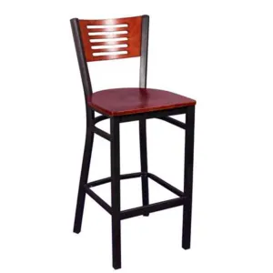 MKM836BS-C Black Ladder Back Metal Restaurant Barstool