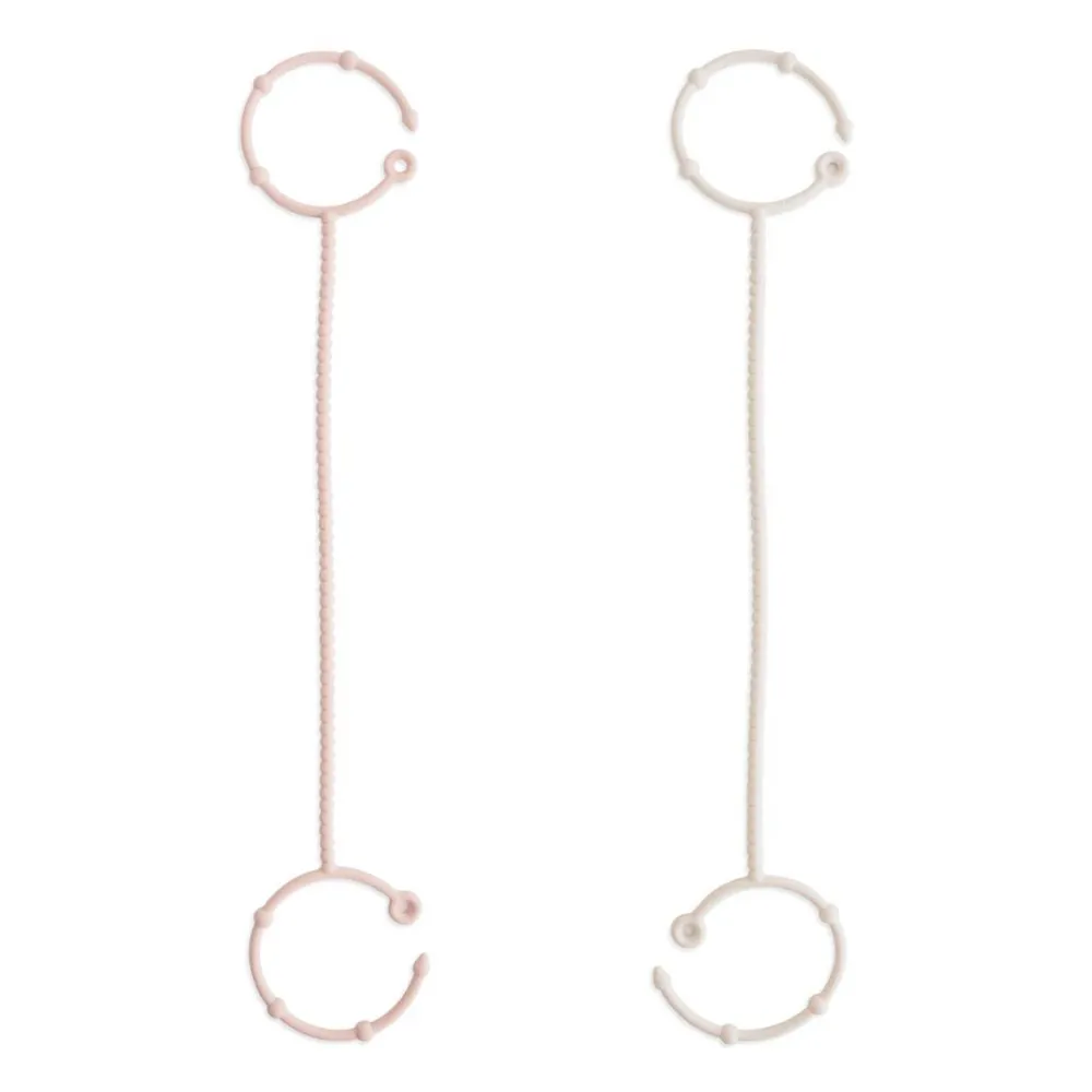 Mushie Adjustable Silicone Strap 2-Pack Blush/Shifting Sand
