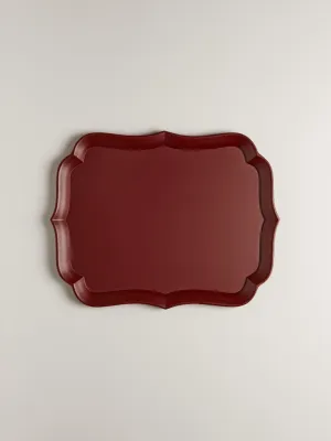 Sara Lacquered Tray - Cordovan Red