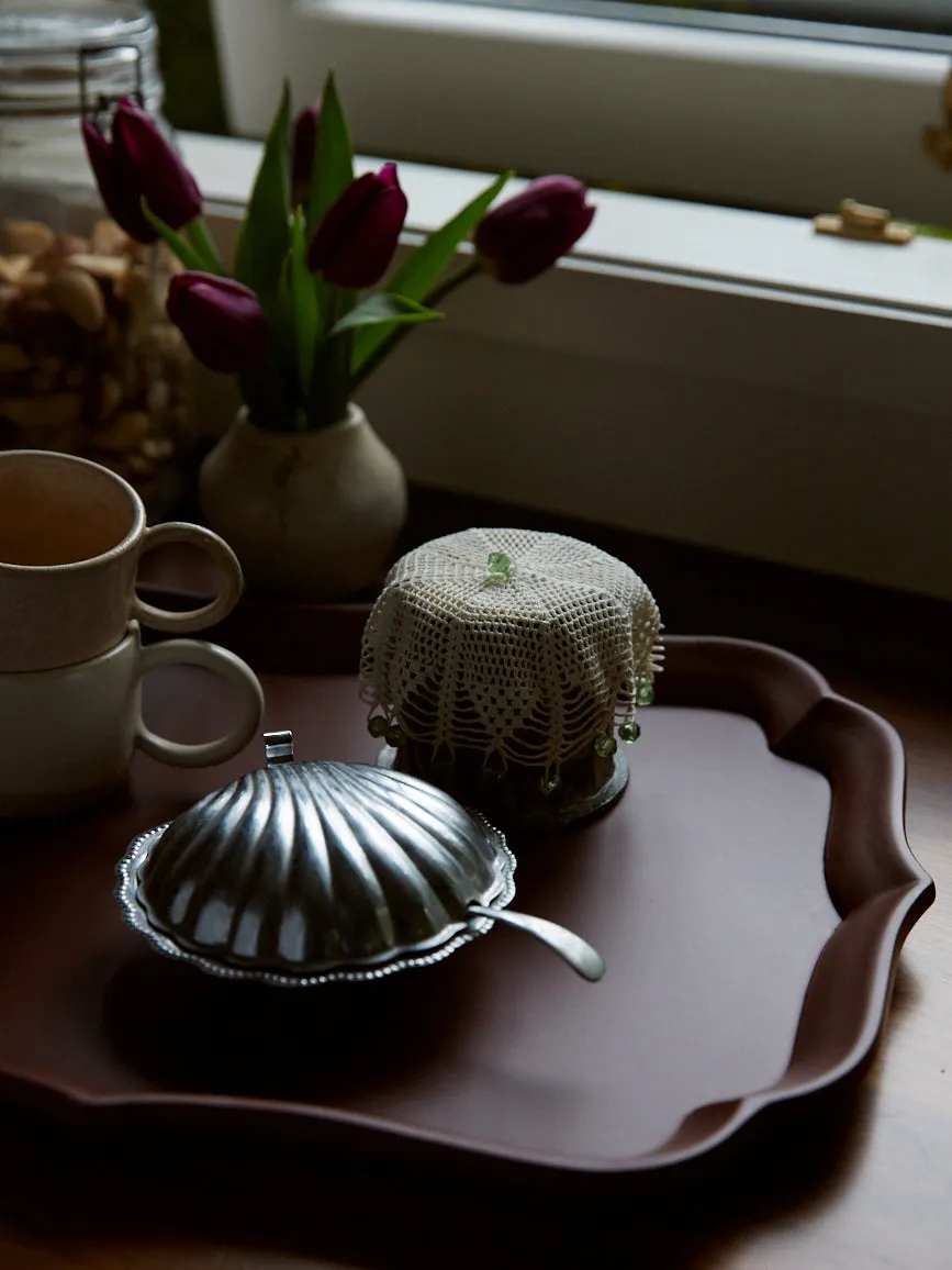 Sara Lacquered Tray - Cordovan Red