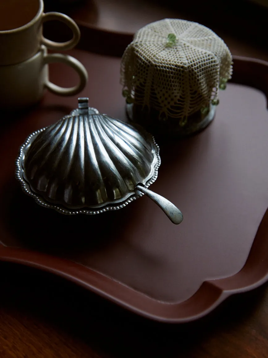 Sara Lacquered Tray - Cordovan Red