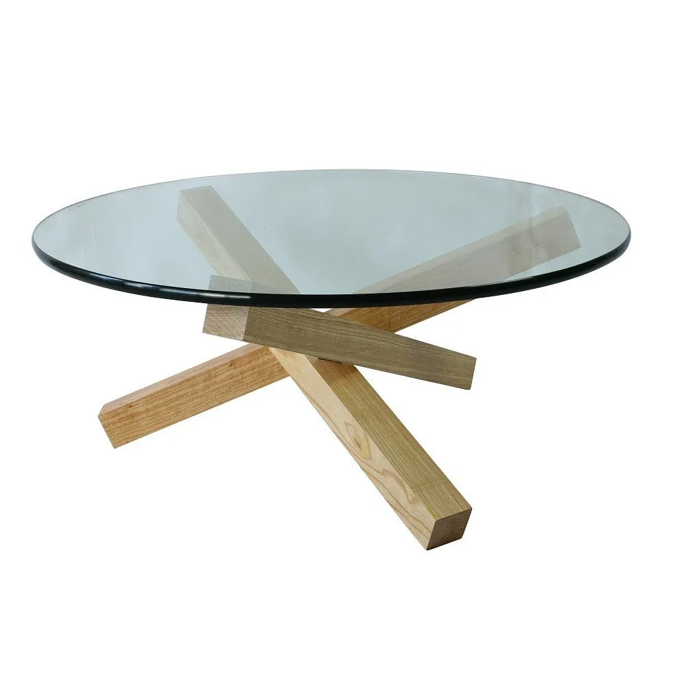 Solid Wood & Glass Coffee Table