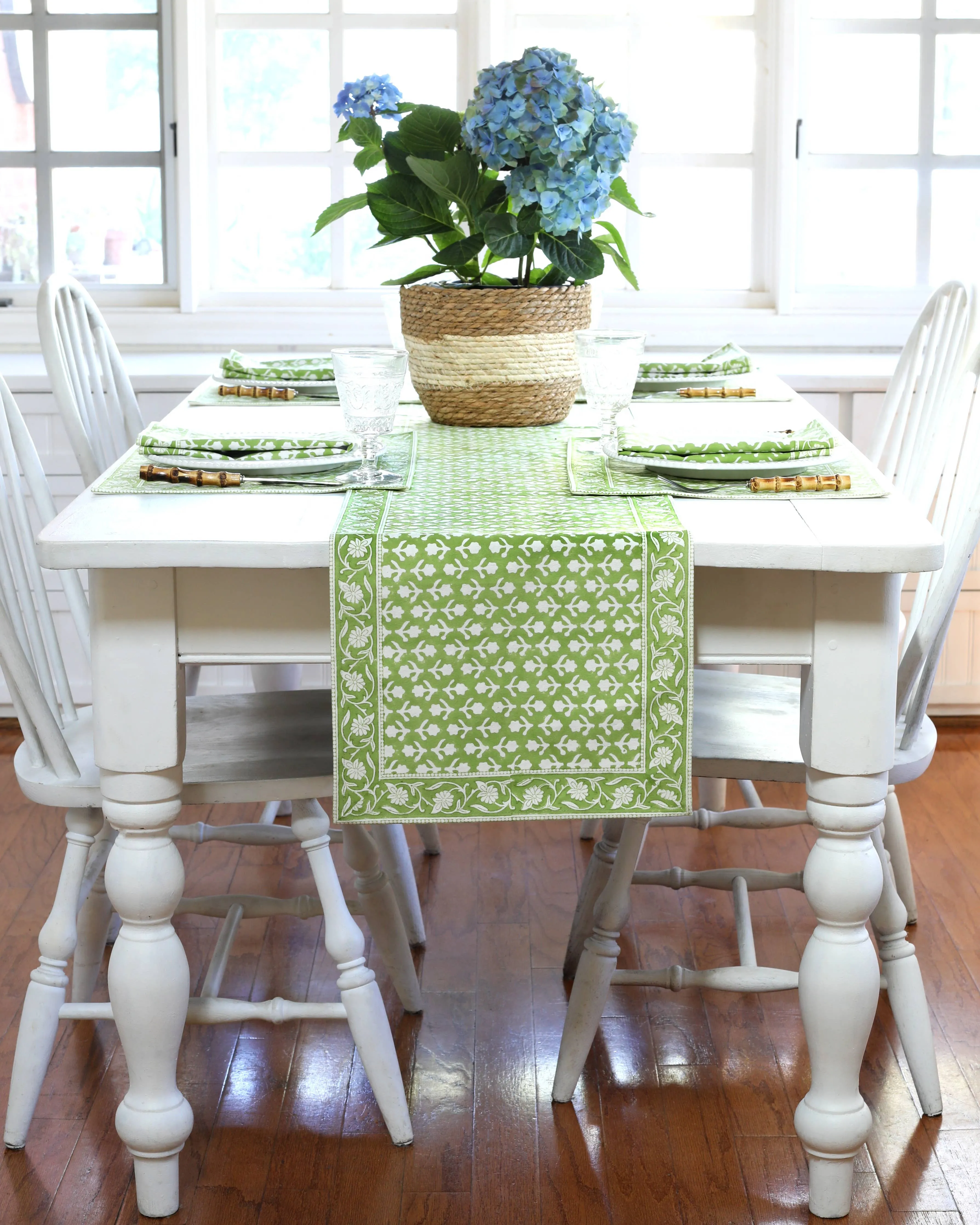 Table Runner, 14"x92", Charlotte Green