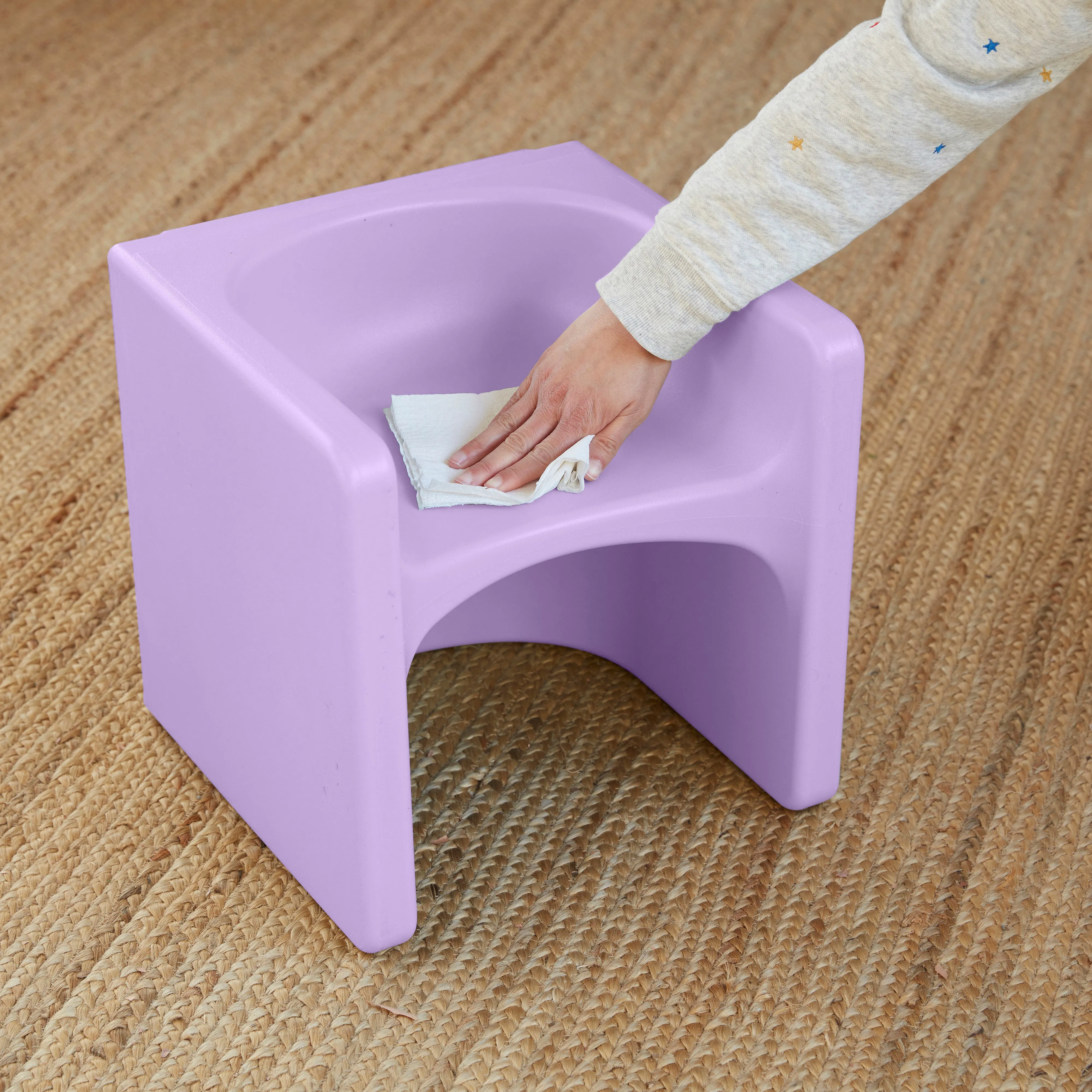 Tri-Me Table and Cube Chair Set, Multipurpose Furniture, 3-Piece