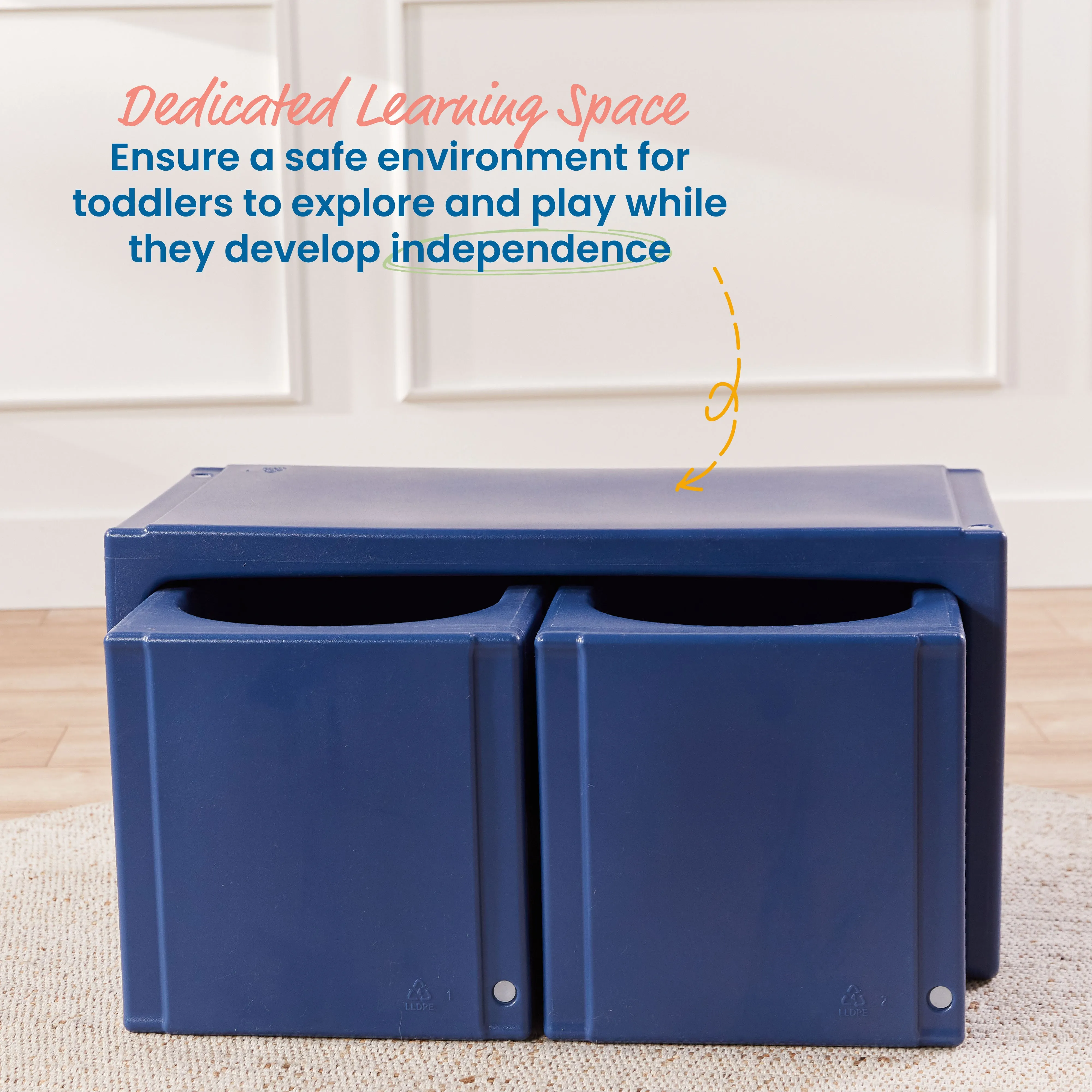 Tri-Me Table and Cube Chair Set, Multipurpose Furniture, 3-Piece