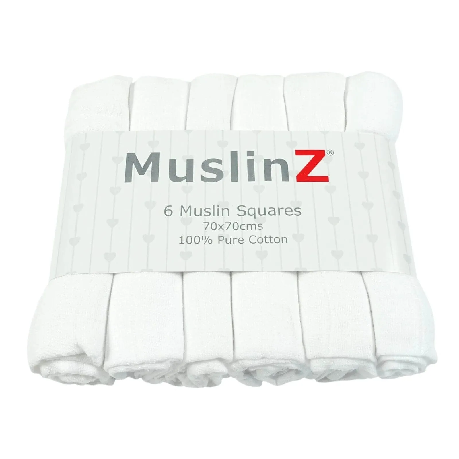 White  Organic Muslin Squares 6 pack